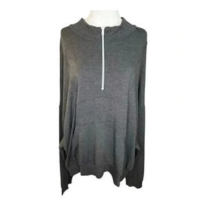 NEW LNA Revolve Women's XL Blake Half Zip Sweatshirt‎ Antracita Gray NWT
